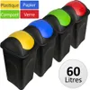 Lot de 4 Poubelles de recyclage Couvercle Automatique 60 Voir les images du produit 1