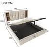 A diagram of a bed frame with dimensions indicated. Produktbild-Vorschau