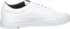 A side view of a white leather sneaker. Voir les images du produit