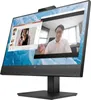 A computer monitor displaying a video call and a presentation. Voir les images du produit
