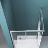 A shower enclosure with a sliding door, viewed from above. Produktbild-Vorschau