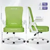 Two views of a green and white office chair with dimensions and weight capacity indicated by text and lines. Produktbild-Vorschau
