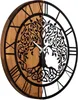 Opviq, Wooden- TNL1164, Nussbaumfarbe,Schwarz, Wanduhren, Produktbild-Vorschau 8