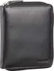 A black leather wallet with a zipper closure. Produktbild-Vorschau