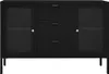 vidaXL Sideboard Schwarz 105x35x70 cm Stahl und Hartglas Produktbild-Vorschau 3