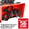 Close-up of a red snowblower auger with a red overlay indicating its working width. Produktbild-Vorschau