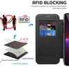 Diagrams and illustrations explaining RFID blocking technology and product features, alongside a product shot. Produktbild-Vorschau