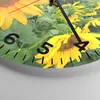Wanduhr - Rund - Glasuhr - Wolken Sonnenblumen Plantagen - Produktbild-Vorschau 5