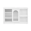 A white cabinet with shelves and a glass-doored section. Produktbild-Vorschau
