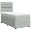 vidaXL Boxspringbett mit Matratze Hellgrau 100x200 cm Samt Produktbild-Vorschau 1