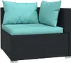 5-tlg. Garten-Lounge-Set mit Kissen Poly Rattan Schwarz Produktbild-Vorschau 4