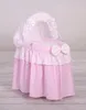 Dockvagn für Puppen Babybett mit Rädern rosa Handgefertigt Produktbild-Vorschau 2