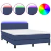 Boxspringbett mit Matratze & LED Blau 140x200 cm Stoff Produktbild-Vorschau 1