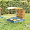 HOME DELUXE Pískoviště se stříškou SANDY - dřevo/šedá I Náhled obrázku produktu 8