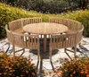 Bank Round Teak Natur 200 x 53 x 92 cm Produktbild-Vorschau 6
