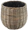 Kobolo Pflanzkorb 46 cm VERDANA Rattan Kubu Grey rund – Produktbild-Vorschau 1