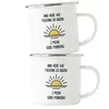 Guten Morgen Emaille Tasse Spruch Sonnenaufgang Arbeit Büro Produktbild-Vorschau 2