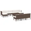 vidaXL 11-tlg. Garten-Lounge-Set mit Auflagen Poly Rattan Produktbild-Vorschau 1