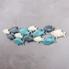 Wandskulptur Fische L74cm Wandbild Blau Grau Creme Maritim Produktbild-Vorschau 2