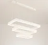 LED Pendelleuchte Hängelampe 6053FX-BS Rechteck weiß mit Produktbild-Vorschau 2