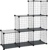 A modular wire cube shelving unit arranged in a tiered, stair-like structure against a white background. Produktbild-Vorschau