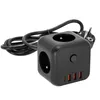 Prolunga per prese di corrente KOBI LINEA PRO CUBE C Nero Anteprima dell’immagine prodotto 3