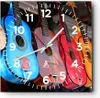 Wanduhr - Quadrat - Glasuhr - Gitarre Musik Instrument Produktbild-Vorschau 1