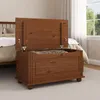 Sitztruhe BRISTOL aus Massivholz, Kastanie Finish - Truhe Produktbild-Vorschau 3