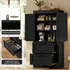 Merax Hochschrank Küchenschrank mit Scheunentür Design, Produktbild-Vorschau 9