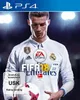 A soccer player in a white jersey with game logos and title. Produktbild-Vorschau