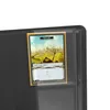 A close-up of a black binder with a trading card in a protective sleeve. Produktbild-Vorschau