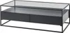 A modern coffee table with a glass top and two drawers, presented against a white background. Produktbild-Vorschau