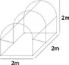 A line drawing illustration of a greenhouse tunnel structure. Anteprima dell’immagine prodotto