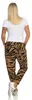 Damen Jogginghose Freizeithose Hose mit Muster, Braun S/M/L Produktbild-Vorschau 6