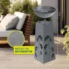 Hoberg LED Pflanzsäule Ginkgoblätter-Design Betonoptik Produktbild-Vorschau 5