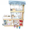 4iQ Große Holzpuppenhaus ULA 39,3x13,5x41,5 cm mit Zubehör Produktbild-Vorschau 7