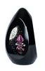 Scultura in vetro di design H15cm nero rosa arte unica Anteprima dell’immagine prodotto 2