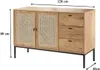 Komoda rattanowa 2-drzwiowa, 3 szuflady, szerokość 120 cm - Podgląd zdjęcia produktu 3