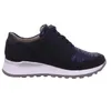 A side view of a single navy blue sneaker with a textured pattern on the toe box and a silver and white sole. Náhľad obrázku produktu