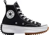 A black Converse Run Star Hike Hi sneaker with a white platform sole and brown rubber sole. Náhled obrázku produktu