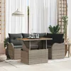 vidaXL Garten-Sofa-Set mit Speicher 5 pcs Grau Poly Rattan Produktbild-Vorschau 2