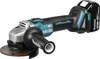 A cordless angle grinder with a battery pack attached, shown against a white background. Produktbild-Vorschau