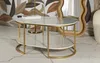 Mauro Ferretti Couchtisch aus goldenem Metall und Marmor. Produktbild-Vorschau 7