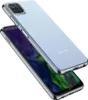 A clear protective phone case is shown on top of a smartphone. Produktbild-Vorschau