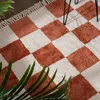 Teppich Kariert - Blox Fringe Terracotta Weiß Produktbild-Vorschau 3