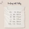A size chart for a baby bonding top, showing different sizes and their corresponding measurements in centimeters. Produktbild-Vorschau