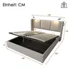 Letto imbottito Flieks 180x200 cm con rete a doghe, letto Anteprima dell’immagine prodotto 4
