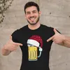Herren T-Shirt Weihnachten lustig Bier Trinken Bierglas Produktbild-Vorschau 3