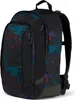 A black backpack with a colorful abstract pattern. Produktbild-Vorschau