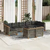 The Living Store 9-tlg. Garten-Sofagarnitur mit Kissen Grau Produktbild-Vorschau 2